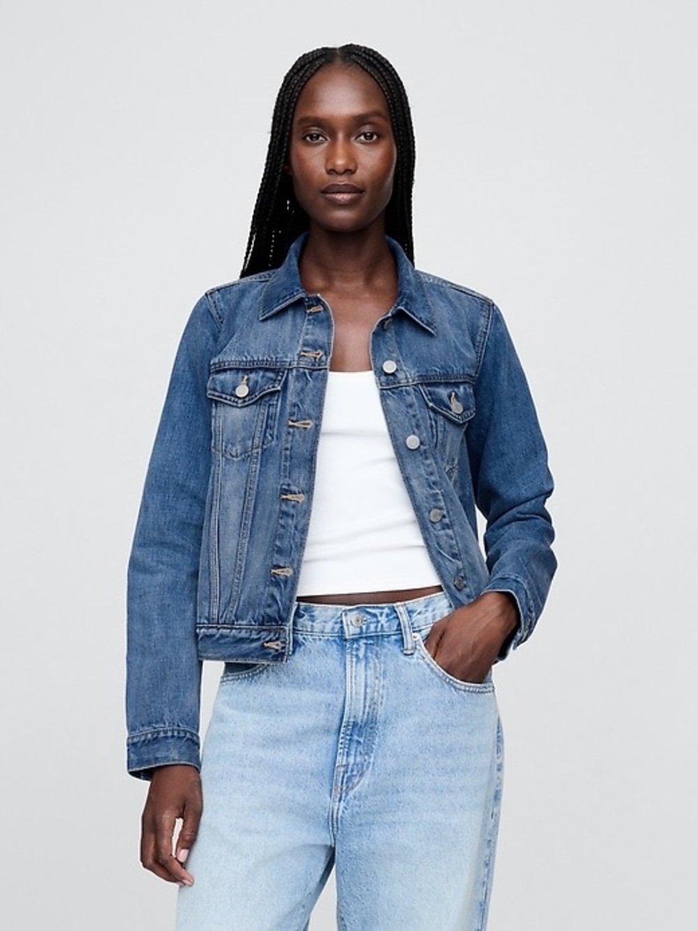 GAP Icon Denim Jacket Medium Indigo Wash Woman’s Medium